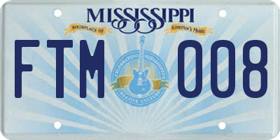 MS license plate FTM008