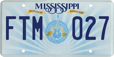 MS license plate FTM027