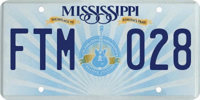 MS license plate FTM028