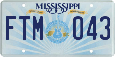 MS license plate FTM043