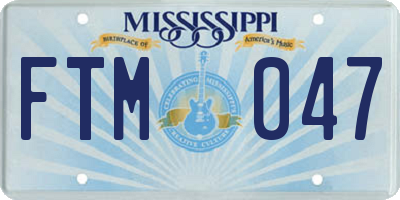 MS license plate FTM047