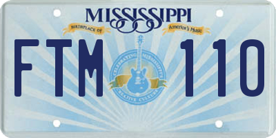 MS license plate FTM110