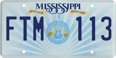 MS license plate FTM113