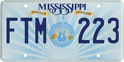 MS license plate FTM223