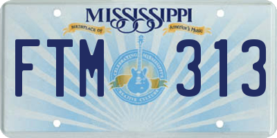 MS license plate FTM313