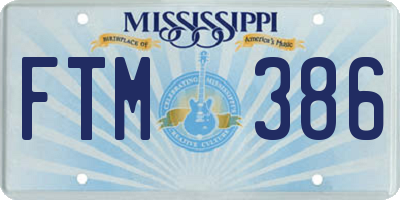 MS license plate FTM386