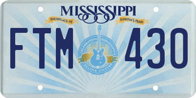 MS license plate FTM430