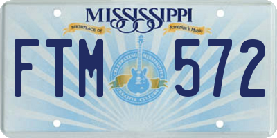 MS license plate FTM572