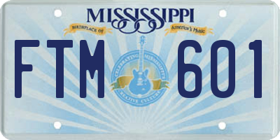 MS license plate FTM601