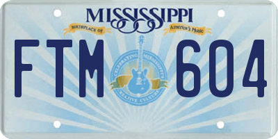 MS license plate FTM604