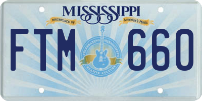 MS license plate FTM660