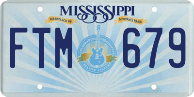MS license plate FTM679