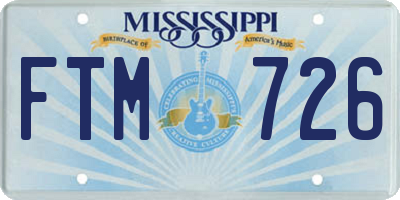 MS license plate FTM726