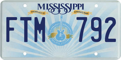 MS license plate FTM792