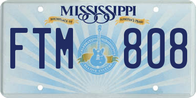MS license plate FTM808