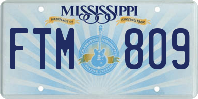MS license plate FTM809