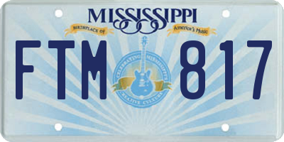 MS license plate FTM817