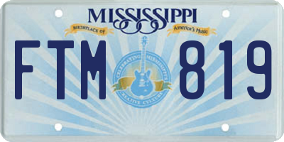 MS license plate FTM819