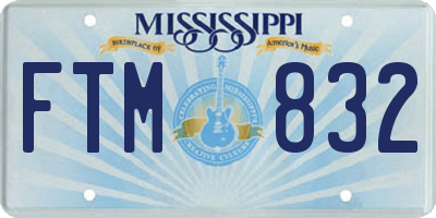 MS license plate FTM832
