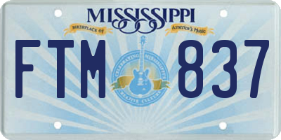 MS license plate FTM837