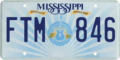 MS license plate FTM846
