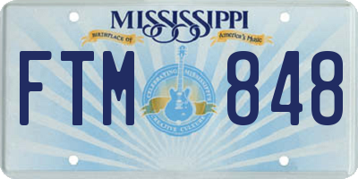 MS license plate FTM848