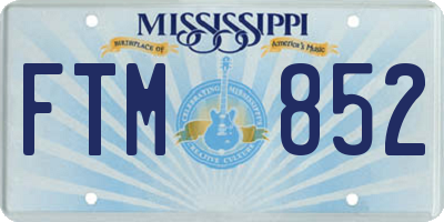 MS license plate FTM852