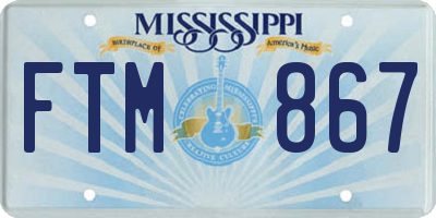 MS license plate FTM867