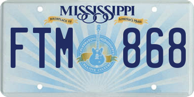 MS license plate FTM868