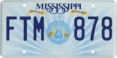 MS license plate FTM878