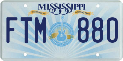 MS license plate FTM880