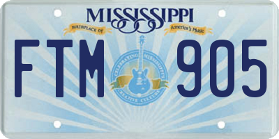 MS license plate FTM905