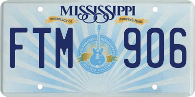 MS license plate FTM906