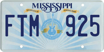 MS license plate FTM925