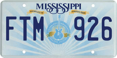 MS license plate FTM926