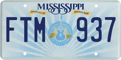 MS license plate FTM937