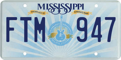 MS license plate FTM947