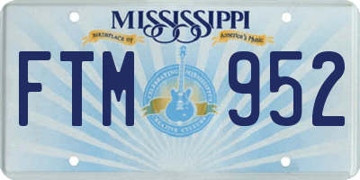MS license plate FTM952