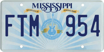 MS license plate FTM954