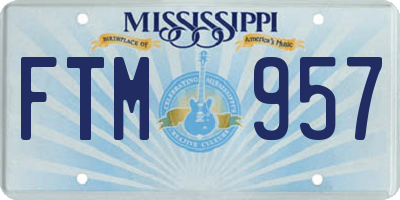 MS license plate FTM957