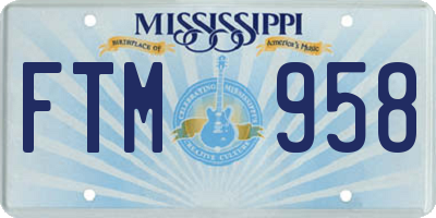 MS license plate FTM958