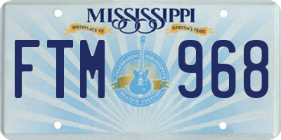 MS license plate FTM968