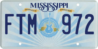 MS license plate FTM972