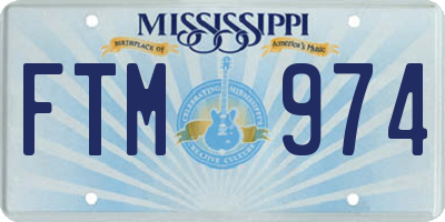 MS license plate FTM974
