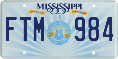 MS license plate FTM984