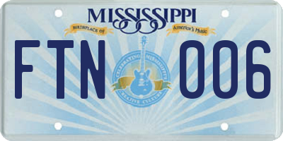 MS license plate FTN006