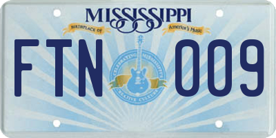 MS license plate FTN009