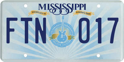 MS license plate FTN017