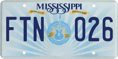 MS license plate FTN026