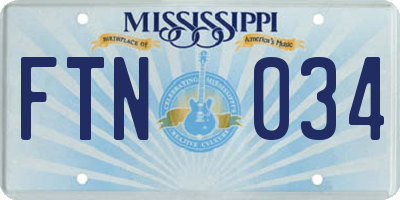 MS license plate FTN034